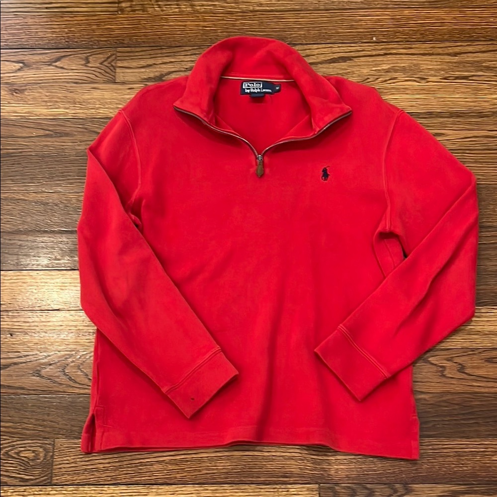 Ralph Lauren Red Polo Quarter-Zip Pullover